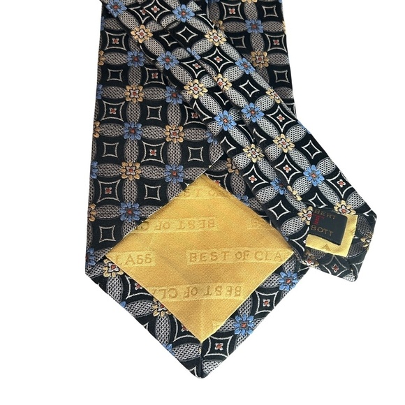 Robert Talbott Best of Class Silk Necktie Woven Textured Floral Geometric Print - Picture 7 of 11